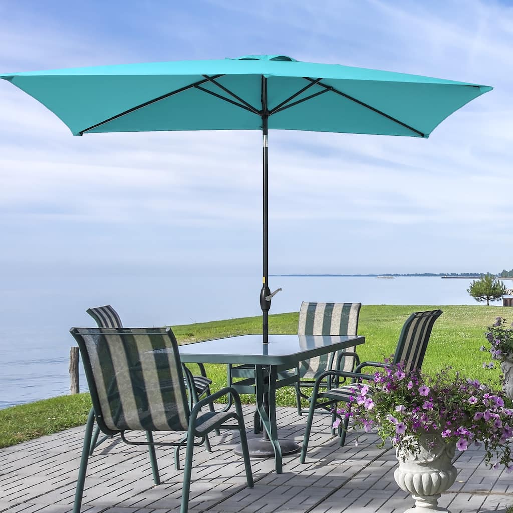 AOOLIMICS 10×6.5FT Rectangular Patio Umbrella with UV Protection, Easy Tilt, and Wind-Resistant Features