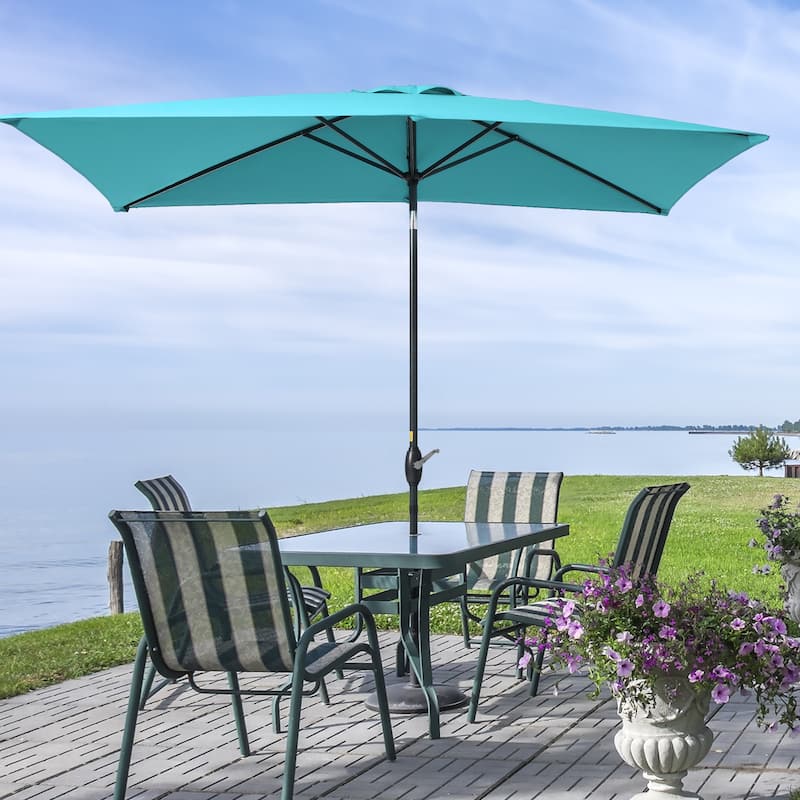AOOLIMICS 10×6.5FT Rectangular Patio Umbrella with UV Protection, Easy Tilt, and Wind-Resistant Features