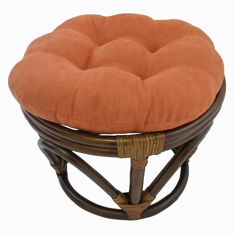 18-inch Round Microsuede Footstool/Ottoman Cushion (Cushion Only) - 18 x 18 - Spice