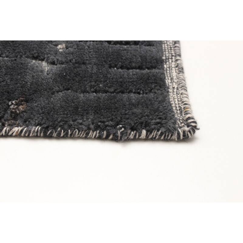 ECARPETGALLERY Hand-knotted Tangier Grey Wool Rug - 9'1 x 6'0