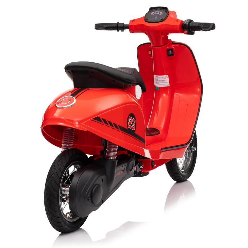 24V 250W Powerful Electric Scooter W/12" Air-Filled Tires,Hand Accelerator & Brake,Dual Rear Suspension,High/Low Speed