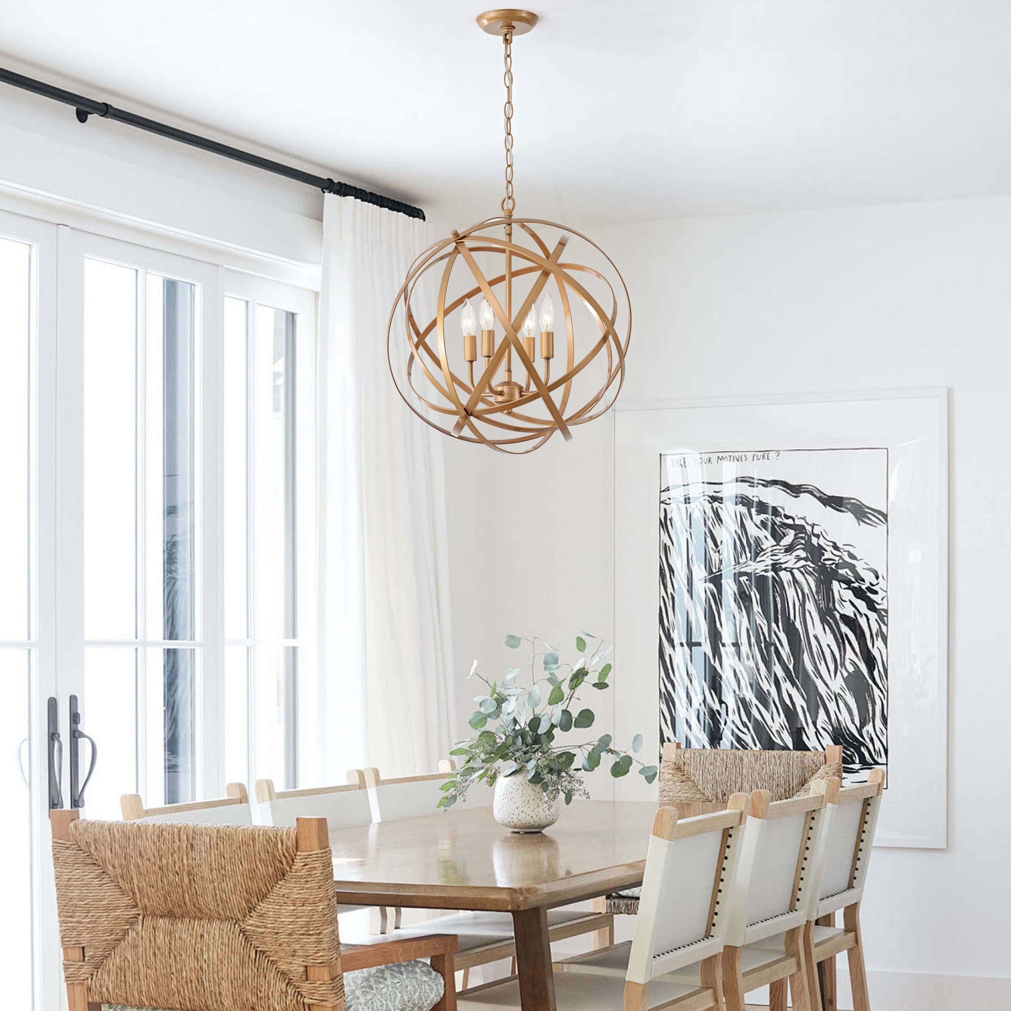 Benita Metal Large Orb 4-light Chandelier - On Sale - Overstock