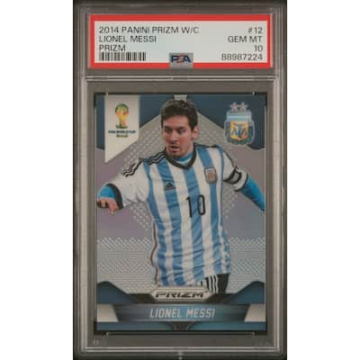 Lionel Messi 2014 Panini Prizm World Cup Soccer Card #12 Graded PSA 10 - 8'6" x 11'6"