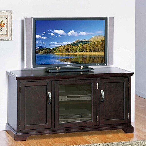 Leick Home Solid Wood Mission Oak Three Door TV Stand - On Sale