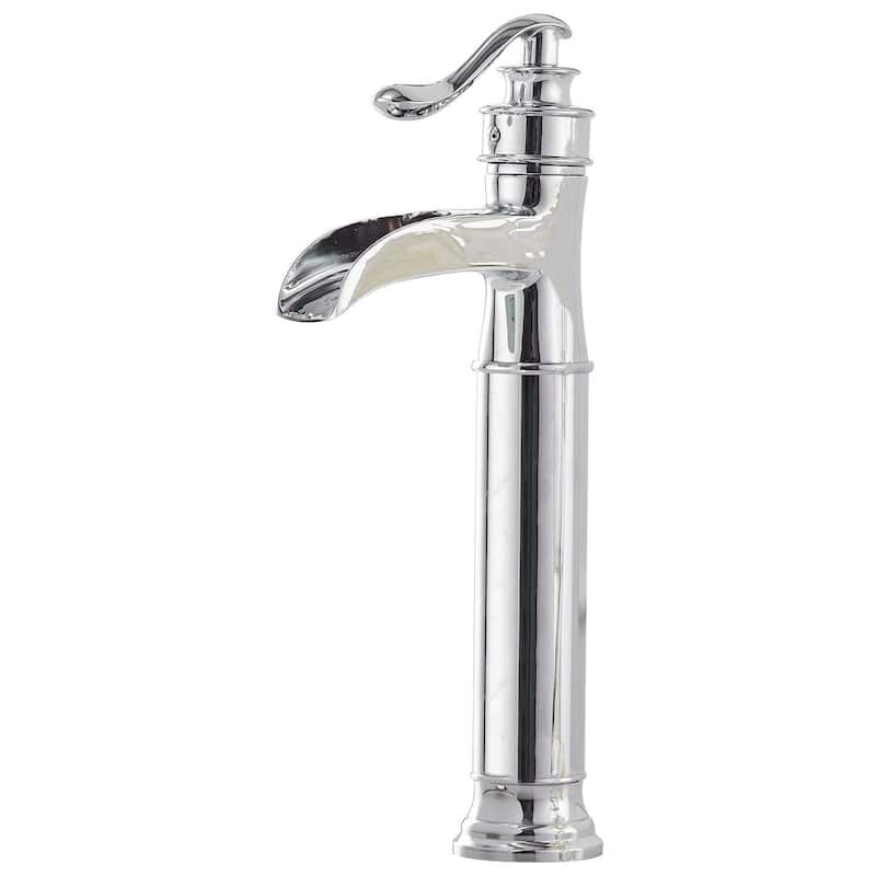 WIZ Waterfall Single Hole Single-Handle Vessel Bathroom Faucet - Brushed Chrome