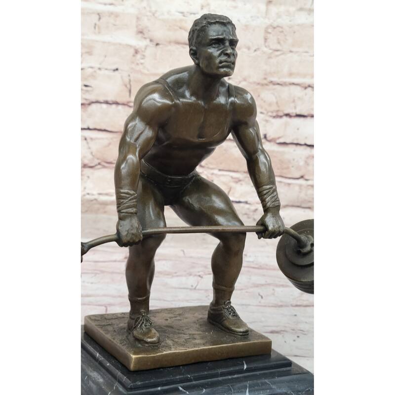 Deadlift Powerlifter Athlete Strongman Bodybuilder Bronze Statue Sculpture Trophy 8.5 Inches X 11 Inches