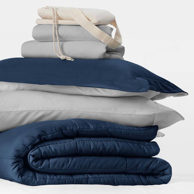 8pc Twin XL Solid Dorm Bedding Bundle