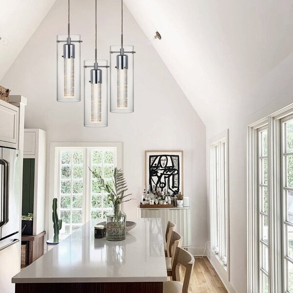 1 Light Single Cylinder LED Pendant with Crystal Accents On Sale Bed Bath Beyond 34316066