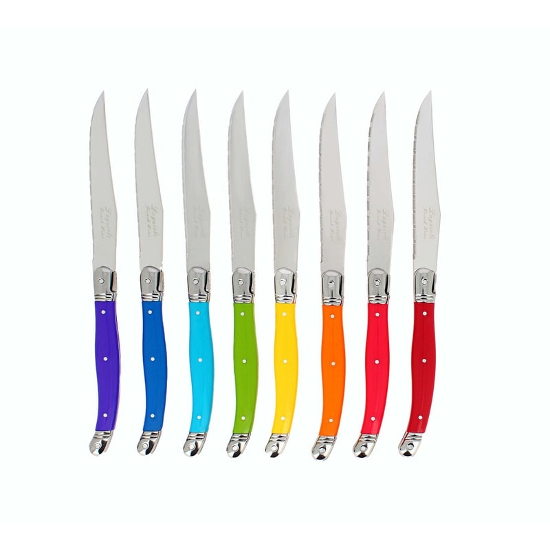 https://ak1.ostkcdn.com/images/products/is/images/direct/d97cad0f9f34e480dad0e43d96cdc1f477983fa1/French-Home-Set-of-8-Laguiole-Steak-Knives%2C-Rainbow-Colors.jpg