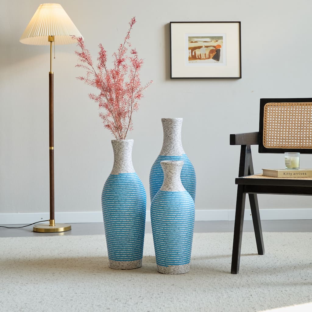 3- piece Floor Vase Artificial Vine Vase, Classic PVC Desktop Vase - 3-piece