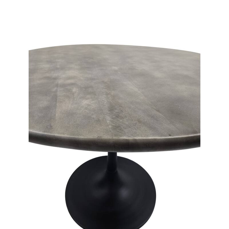 Round Mango Wood Dining Table - 36" - Fog Gray and Black