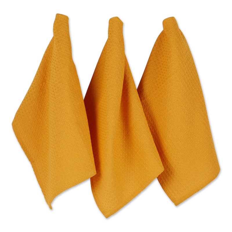 DII Black Recycled Cotton Waffle Dishtowel (Set of 6)