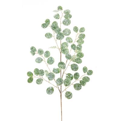 Set of 12 Green Glittered Silver Dollar Artificial Christmas Sprays 32"