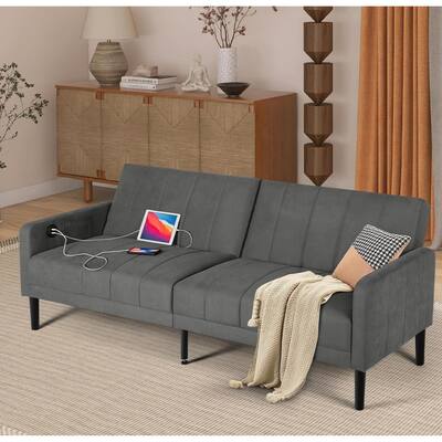 81"Sleeper Couch Modern Upholstered Tufted Sofa