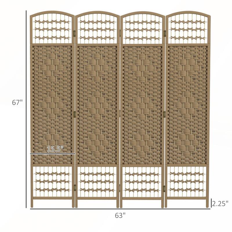 Freestanding Wave Fiber Partition Folding Privacy Screen for Home and Office
