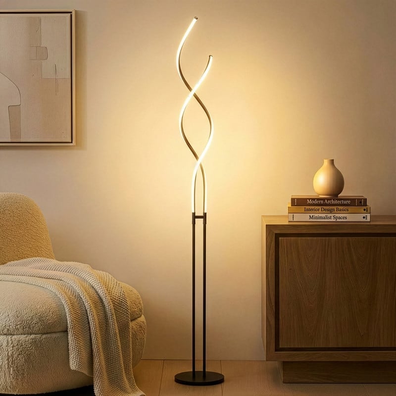Brightech Embrace 60 in. Industrial 2-Light LED Super Bright Floor Lamp with Built-In 3-Way Dimmer Function