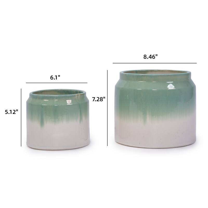Elegant Ombre Glaze Non-Porous Ceramic Planters Pot for Aquatic Plants