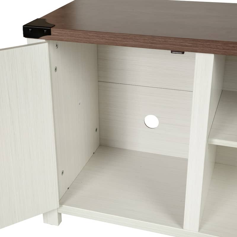 59 Inch Barn Door TV Stand Fits up to 65" TV's with Adjustable Shelf - 59"W x 15.5"D x 23.75"H