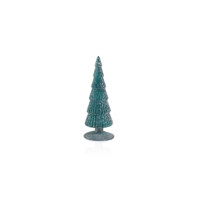 Amaryllis 9.5" Glass Tree on Glitter Base, Set of 2