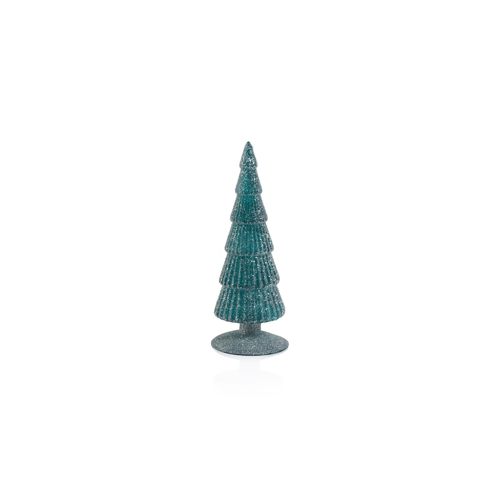 Amaryllis 9.5" Glass Tree on Glitter Base, Set of 2