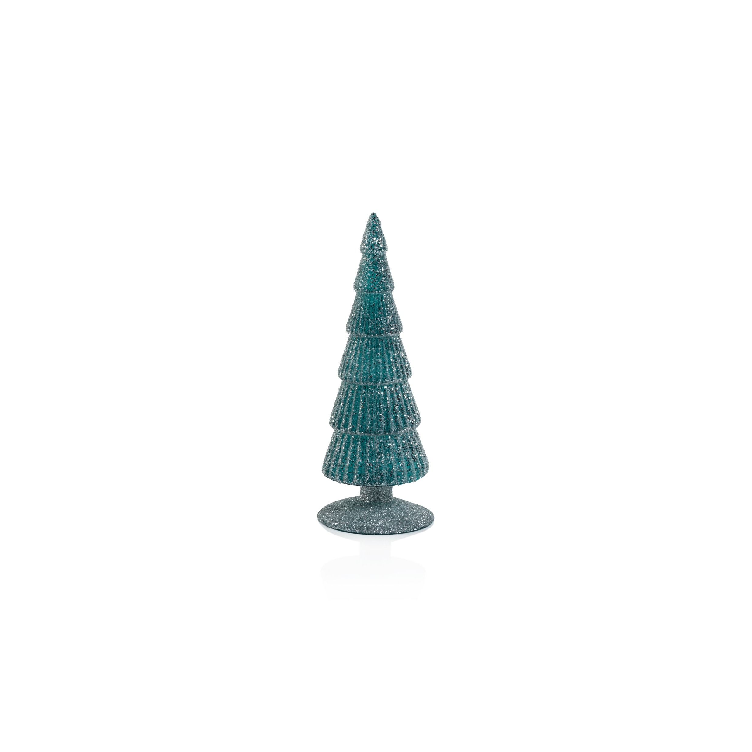 Amaryllis 9.5" Glass Tree on Glitter Base, Set of 2