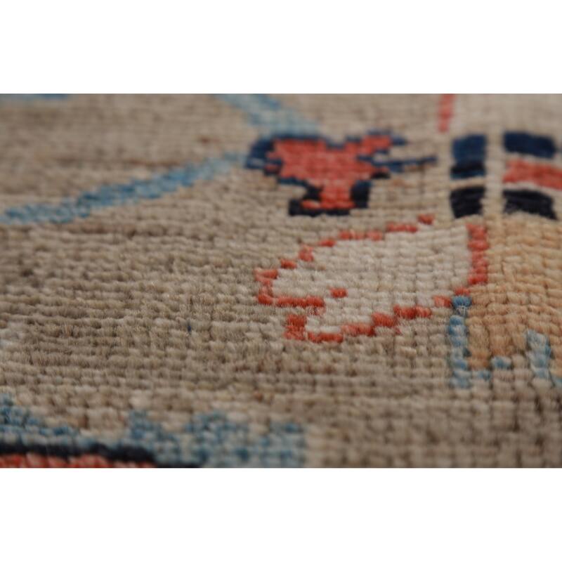 Hand Knotted Oriental 100% Wool Carpet Transitional Medallion Beige & Ivories Oushak Area Rug - 9' 7'' X 8' 0''