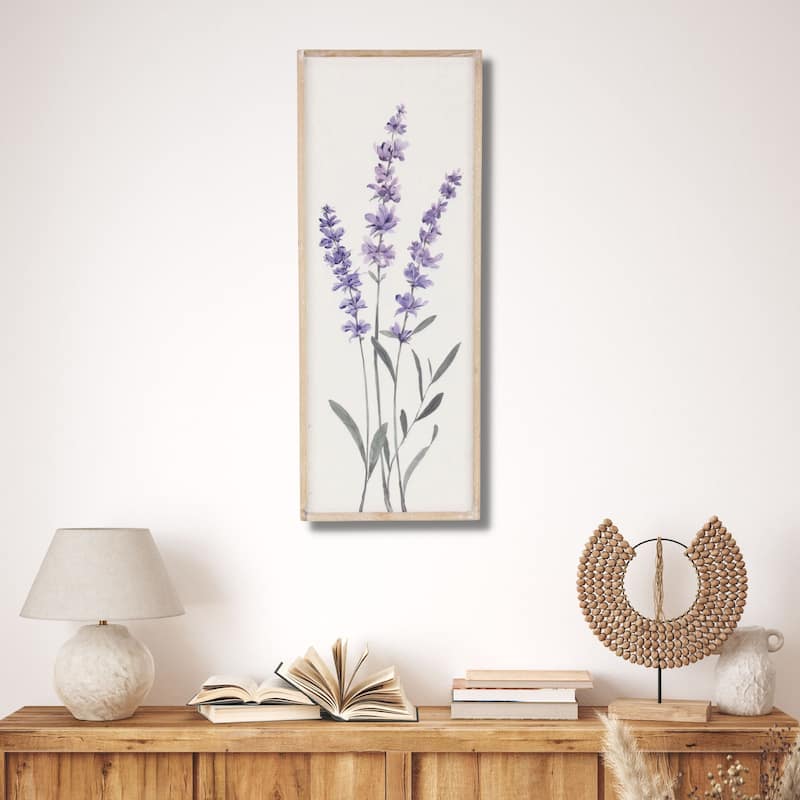 Lyulia Multicolor Wood Vertical Right Flowering Lavender Bouquet Wall Panel