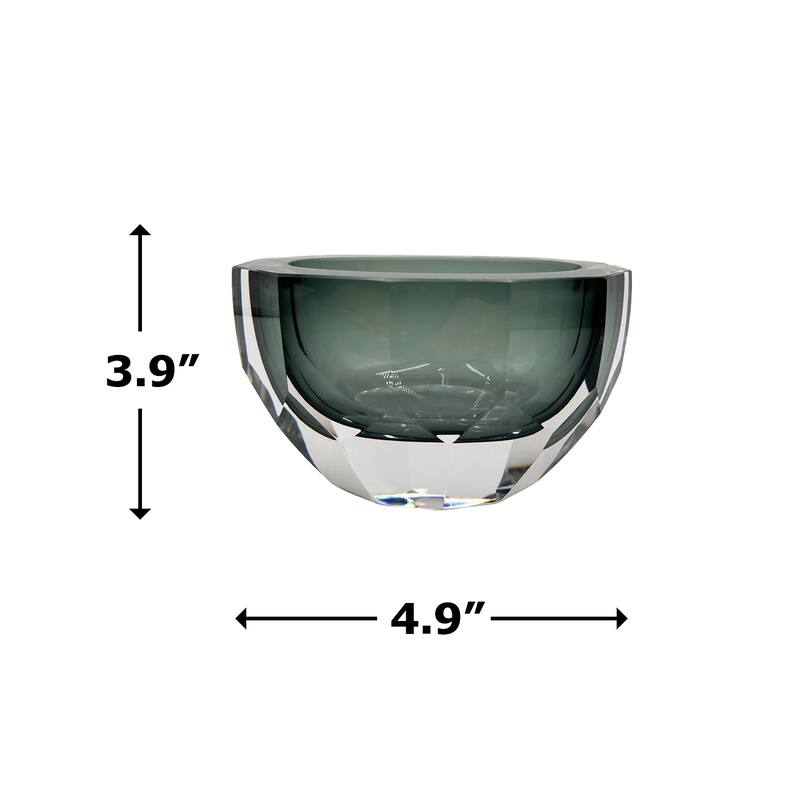 4" High Premium Contemporary Glass Vase in Grayish Blue