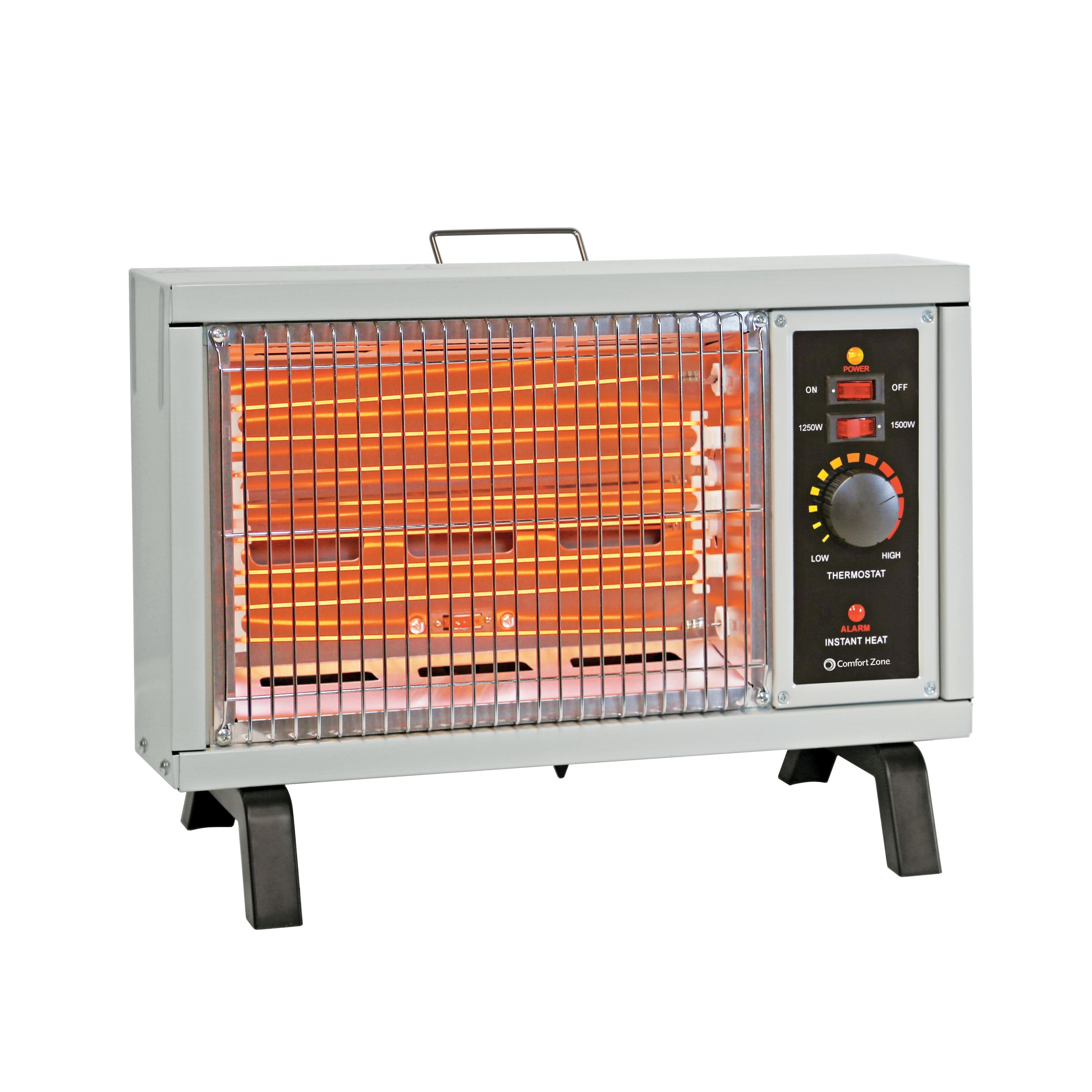 Shop Comfort Zone Cz550 1500w Electric Radiant Space Heater With Adjustable Thermostat Ivory Overstock 12442452