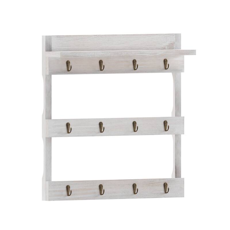 Wall Mount Coffee Mug Rack with Upper Storage Shelf