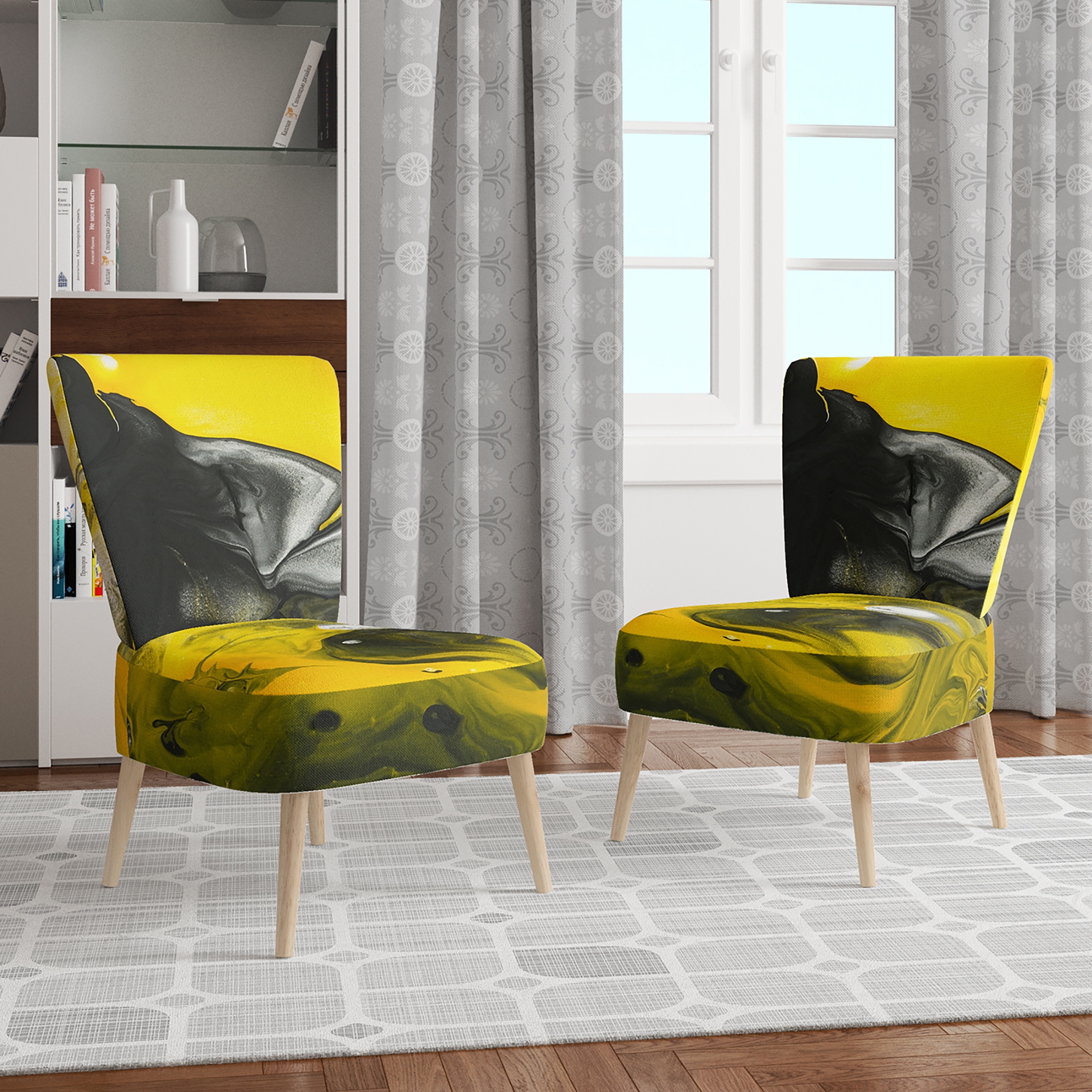 Yellow and white chair sales