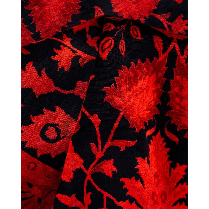 Overdyed, One-of-a-Kind Hand-Knotted Area Rug - Orange - 4' 1" x 6' 1"