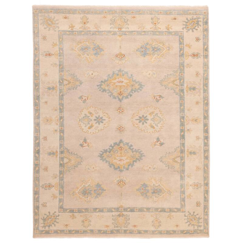 ECARPETGALLERY Hand-knotted Modern Oushak Beige Wool Rug - 8'0 x 10'2
