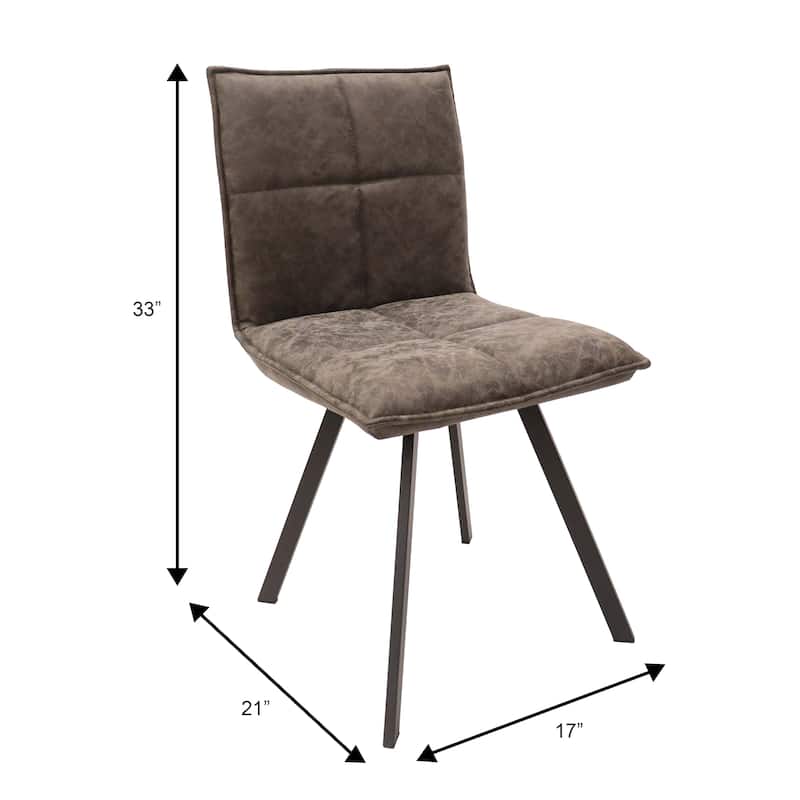 LeisureMod Wesley Modern Dining Chairs - Set of 2 Faux Leather Accent Chairs with Metal Legs for Home Kitchen or Dining Room
