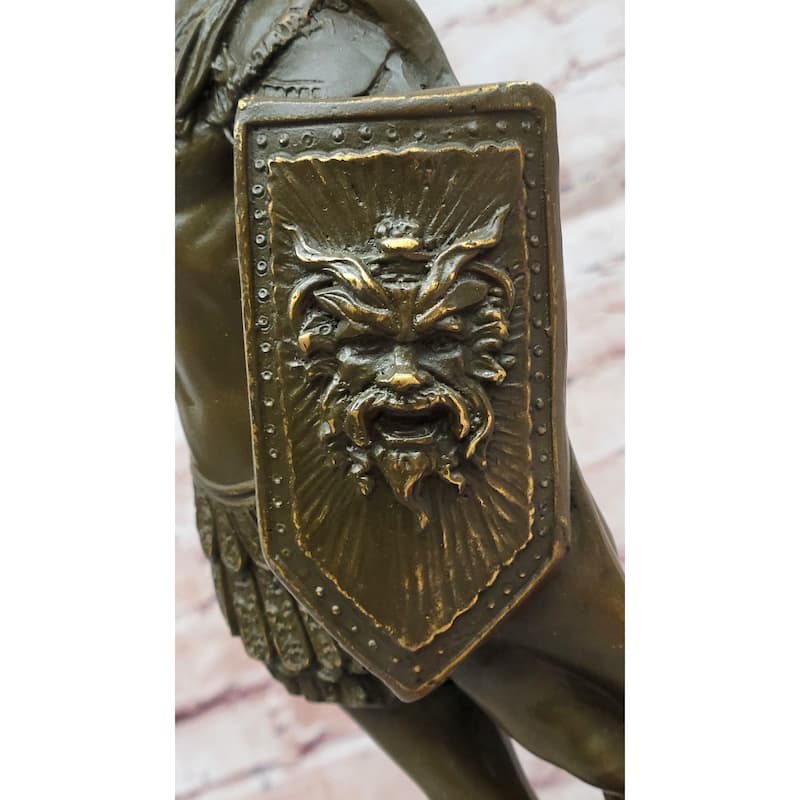 Bronze Roman Warrior Statue - Handcrafted Greek Soldier Sculpture Decor