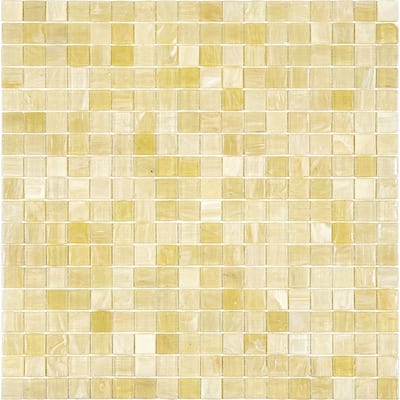 Apollo tile 12" x 12" Skosh Glossy Cream Beige Glass Tile (18.69 sq ft/case) - 20 Pack