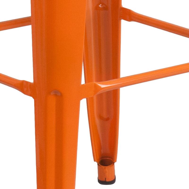 4 Pack 30" High Backless Metal Indoor-Outdoor Barstool with Square Seat