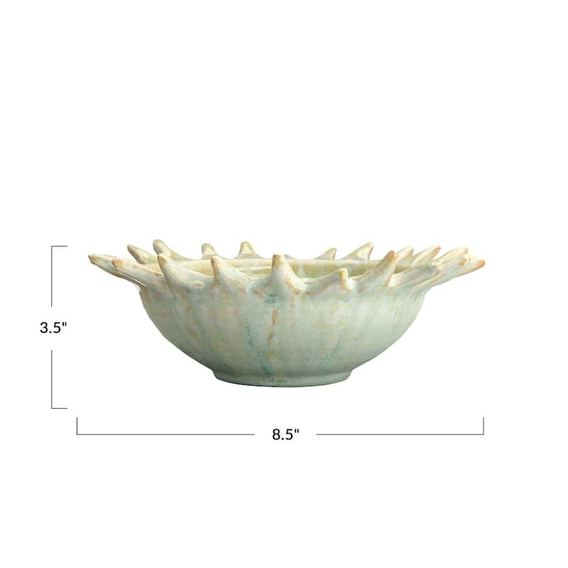 Celadon Stoneware Sunburst Shaped Serving Bowl