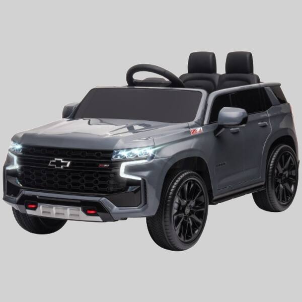 slide 2 of 5, Chevrolet TAHOE 12V Electric Ride On Car for Kids, Remote Control, Music, Lights, Horn, Suspension System Grey