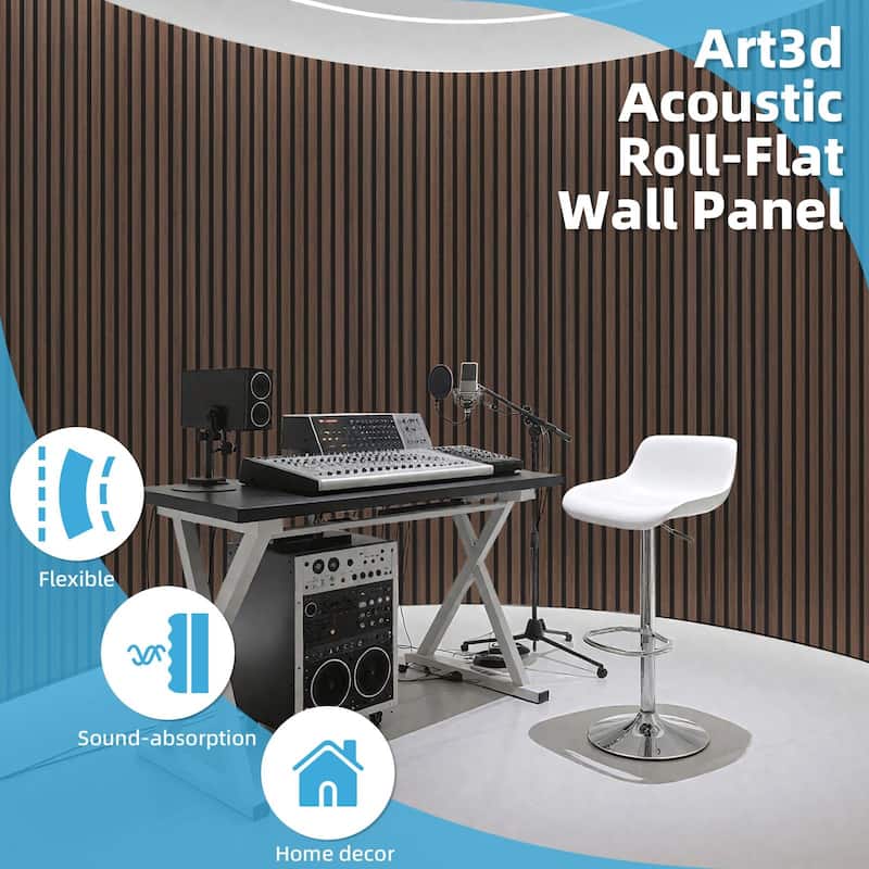 Art3d Flex Acoustic 3D Wall Panel 95.3"x23.8" Walnut
