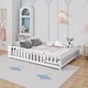 preview thumbnail 29 of 27, Full Size Floor Platform Bed with Fence and Door for Kids, Montessori Floor Bed Frame
