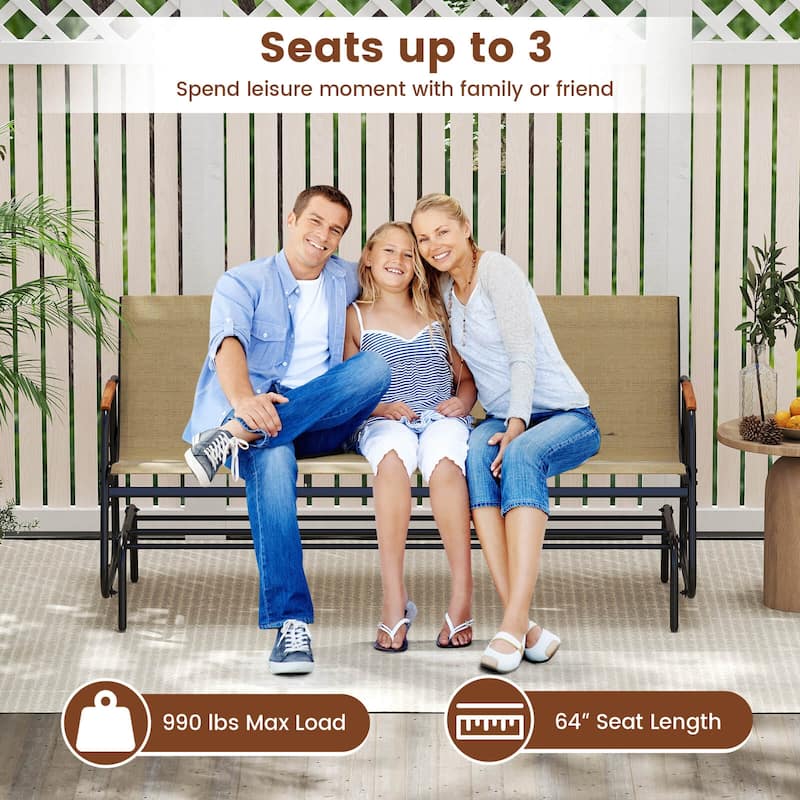 Costway Patio Glider Bench for 3 Swing Gliding Loveseat with Curved - See Details