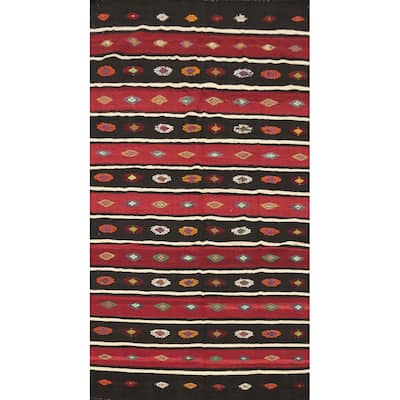 Hand Woven Oriental 100% Wool Carpet Southwestern Tribal Red Kilim Area Rug - 10' 8'' X 5' 11''