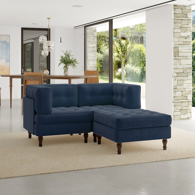 Oversized Sofa Corduroy Tufted Modular Sectional Set