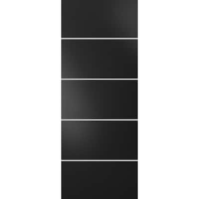 Slab Barn Door Panel 18 x 80 Planum 0210 Matte Black with Sturdy Finished