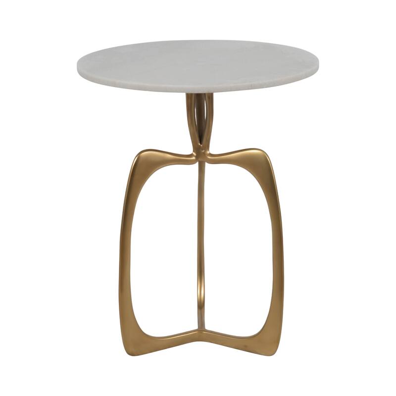Round Marble Accent Table - Gold, 18" - 22.5"