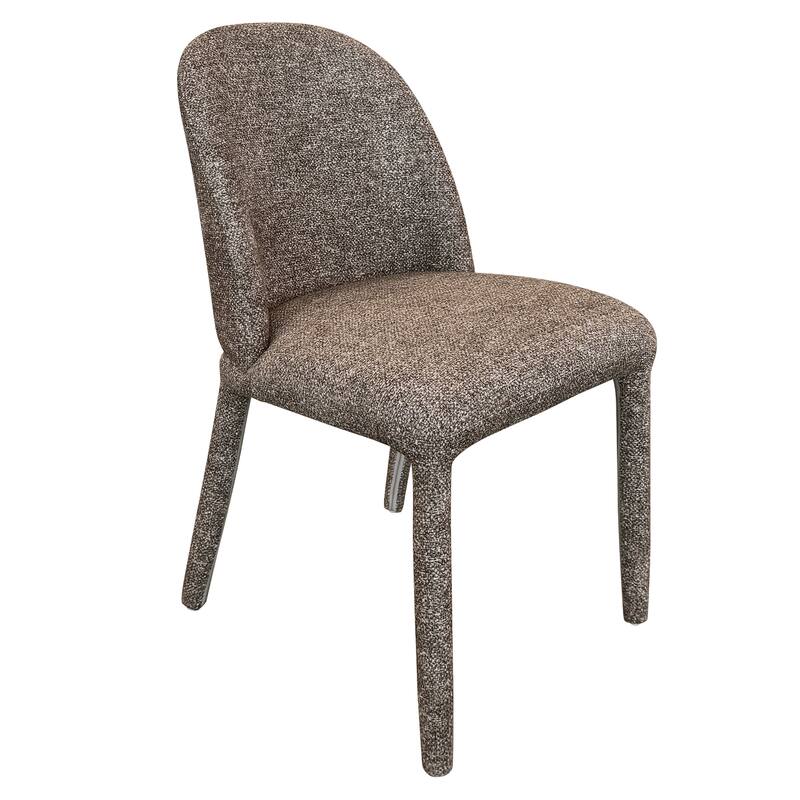 Modern Fabric and Metal Dining Chair, Set of 2 - Brown
