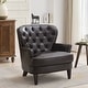 preview thumbnail 2 of 9, Tafton Oversized Brown Leather Tufted Club Chair by Christopher Knight Home