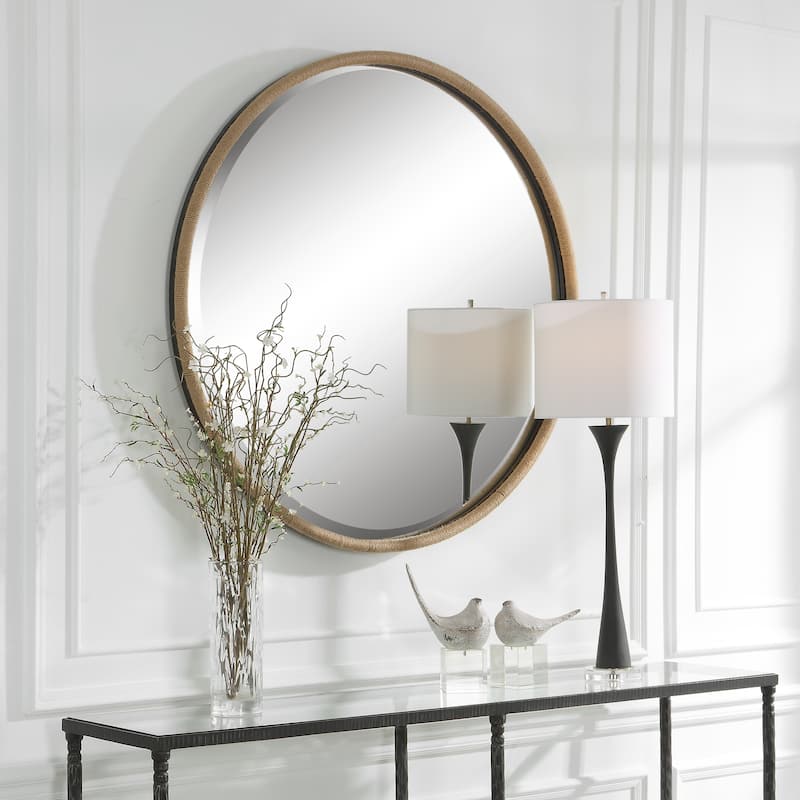 Uttermost Ranchero Natural Rope Round Mirror - 43"W X 43"H X 2"D