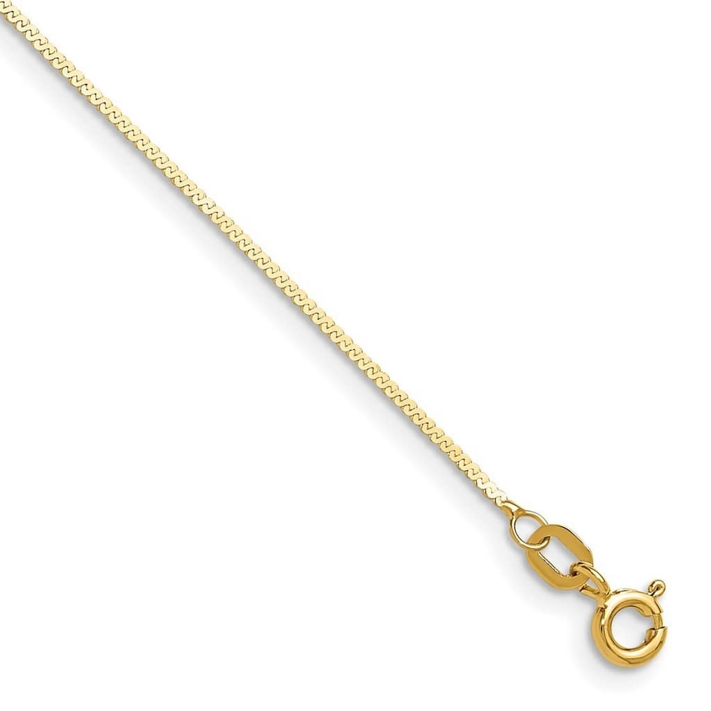 Curata 14k Yellow Gold 0.95mm Serpentina Chain Bracelet Options: 7" 8"